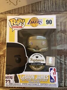 Funko Pop #90 Gold Metallic Lebron James Lakers Funhouse Custom Exclusive 1/10