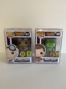 Funko Pop ! Back To The Future Dr Emmet Brown GITD Marty Mcfly LE 3000 GITD Mint