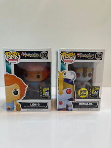 Funko Pop! SDCC 2014 Flocked Lion-O #102 LE1000 & GITD Mumm-Ra #105 LE480 set