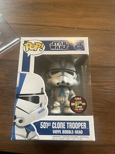 Funko Pop Star Wars 501st Clone Trooper 25 Exclusive With Pop Protector Mint!