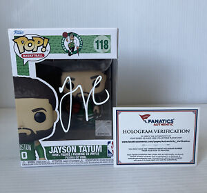 JAYSON TATUM 118 SIGNED AUTOGRAPHED NBA BASKETBALL FUNKO POP-FANATICS QR COA