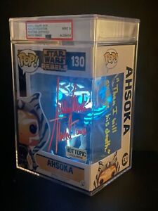 FUNKO POP! Custom Glow Ahsoka #130 Ashley Eckstein Signed & Quoted w/ PSA