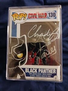 STAN LEE & CHADWICK BOSEMAN Signed Autograph Black Panther #130 Funko Pop W COA