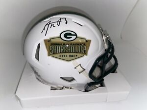 Aaron Rodgers Autographed Green Bay Packers Shareholder Mini Helmet ! Fanatics