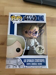 Mark Hamill Signed SW ECCC Luke Skywalker Stormtrooper 16 Funko - JSA Z13544