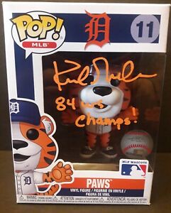 Kirk Gibson Signed PAWS Detroit Tigers 11 Funko Pop Beckett 84 WS Champs MLB