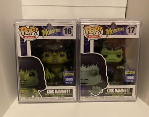 Funko Pop! KIRK HAMMETT as Creature & Frankenstein 16&17 RARE SET Exclusive