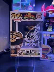 Funko Pop! Power Rangers White Ranger #22  Vaulted Signed By Jason David Frank