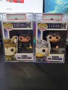 Funko Pop! Vinyl: Marvel - PSA GRADED 8/10 - Thor #1 And Loki #2 -