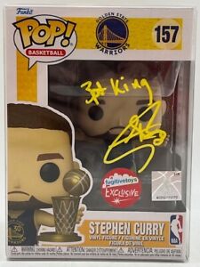 Stephen Curry Signed Golden State Warriors Funko Pop #157 AUTO BAS Hologram