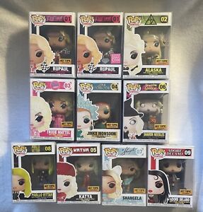 FUNKO Pop RuPaul’s Drag Race Lot of 10:w/Diamond Exclusive and PROTECTIVE COVERS