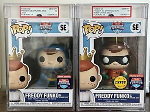 PSA 10 Gem Mint Freddy Funko As The Dynamic Duo Batman & Robin Funko Pop Set