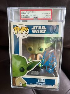 FUNKO POP! STAR WARS YODA #02 SIGNED BY FRANK OZ PSA ENCAPSULATED