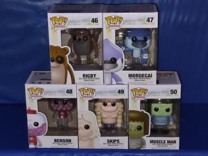 REGULAR SHOW FUNKO POP VINYL FIGURES RIGBY MORDECAI BENSON SKIPS MUSCLE MAN NM