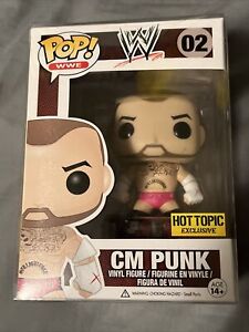 CM PUNK FUNKO POP! WWE #02 HOT TOPIC EXCLUSIVE (PINK TRUNKS) RARE VAULTED