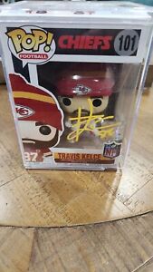 TRAVIS KELCE SIGNED AUTOGRAPHED NFL FOOTBALL FUNKO POP JSA COA AUTHENTICATED