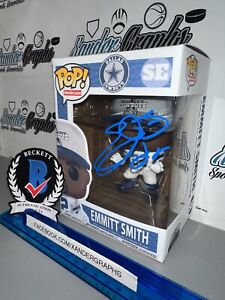 EMMITT SMITH COWBOYS HOF SIGNED AUTOGRAPHED CUSTOM 1/1 FUNKO POP BECKETT BAS COA