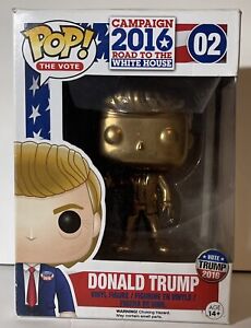 Funko Pop Vote 2016 Election- Donald Trump CUSTOM GOLD- Vaulted NEW Walmart Exc