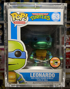 Funko Pop! Leonardo 63 Teenage Mutant Ninja Turtles Figure SDCC 1/1008 Metallic