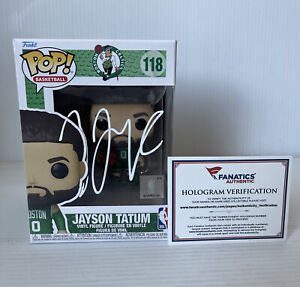 JAYSON TATUM 118 SIGNED AUTOGRAPHED NBA BASKETBALL FUNKO POP-FANATICS QR COA 1