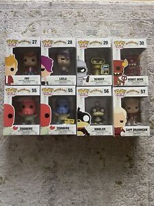 Funko POP! Futurama Lot Gold Bender, Leela, Fry, Zapp, Nibbler, Zoidberg, Robot