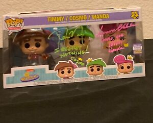 FUNKO POP THE FAIRLY ODD PARENTS 3 PACK 2023 SDCC SHARED EXCLUSIVE SIGNED w/ JSA