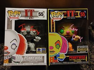 Tim Curry 2 Signed IT Pennywise Funko #55 blacklight, Rhode island comic con BAS