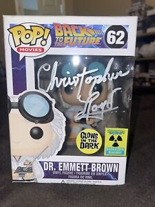 Dr. Emmett Brown (glow) Funko Pop #62 Signed By Christopher Lloyd (JSA Certified