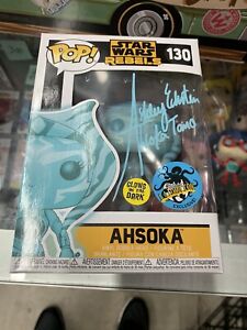 Star Wars Rebels Funko Pop Gitd Ahsoka Tano #130, Signed Ashley Eckstein As Is