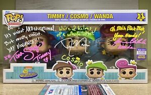 NEW FUNKO POP! TIMMY COSMO WANDA FAIRLY ODD PARENTS SDCC 3-PACK SIGNED QUOTED !!