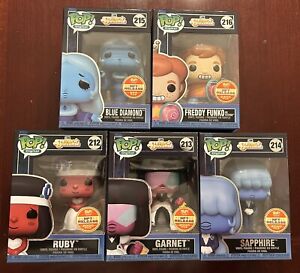 Funko Pop Steven Universe Set Blue Diamond Ruby Sapphire Garnet Freddy as Steven