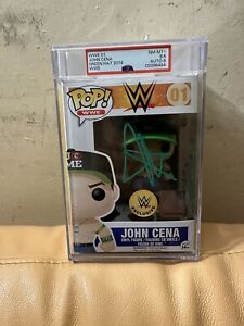 Signed John Cena #01 WWE Green Hat Encapsulated Psa The Champ Is Here Graded