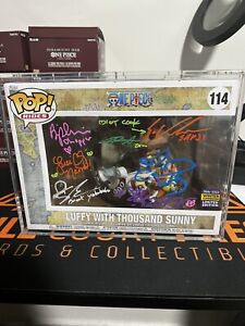 Funko Pop One Piece Luffy With Thousand Sunny Winter Con 2022 Shared SIGNED