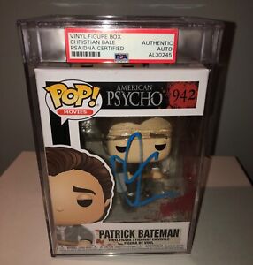 Christian Bale Patrick Bateman American Psycho Signed Funko Pop PSA Encapsulated