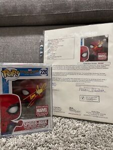 Funko Pop! Spider-Man No Way Home Signed Tom Holland JSA COA/LOA MCC Exclusive