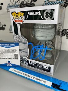 KIRK HAMMETT METALLICA LADY JUSTICE SIGNED AUTOGRAPHED FUNKO POP-BAS COA BECKETT