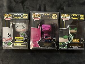 Funko POP! BATMAN Lot of 3 including #144 Pink Chrome Batman 2019 NYCC limited