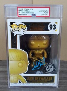 Mark Hamill Signed Star Wars Luke Skywalker Gold 93 Funko POP! Figure Jedi PSA