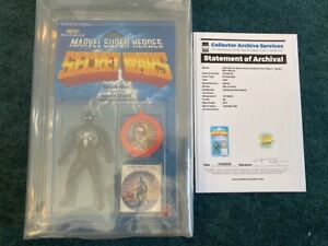 1984 Mattel MARVEL SECRET WARS BLACK COSTUME SPIDER-MAN CAS 85 85/90/85 CLEAR