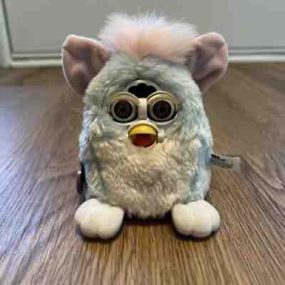 FURBY BABIES ORIGINAL TURQUISE & PINK WITH PINK EARS & BROWN EYES TIGER 1999