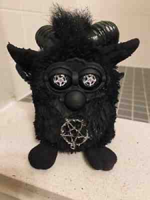 OOAK Furby The Dark Lord Gothic Satanic Goat Head Furby Non working art piece