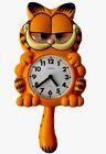 Vintage 1978 Garfield Sunbeam Wall Clock With Pendulum Tail Moving Eyes WORKS