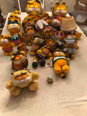 Vintage Lot Of Garfield The Cat 1970-1980s Plush Toys 24 Total 