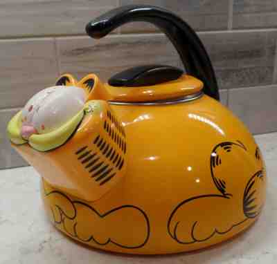 Reston Lloyd Garfield Collection Tea Pot Kettle Paws Porcelain Steel 