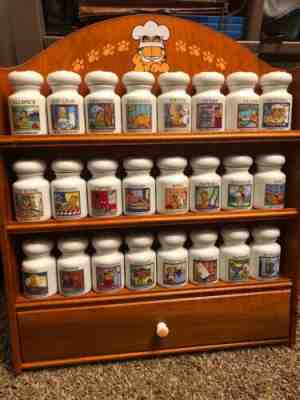 Danbury Mint Garfield Spice Rack 24 Jar Set Never Used Jim Davis 1994 COA