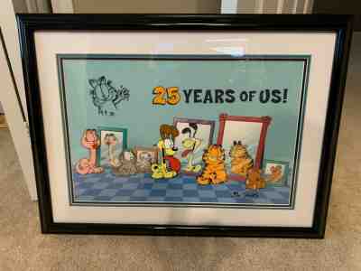 VERY RARE (only 25 made) Garfield Friends 25th Birthday Hand Painted Art Cel