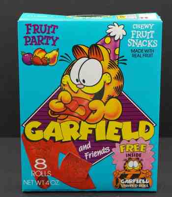 empty Garfield and Friends Fruit Party Fruit Snacks box 1991 