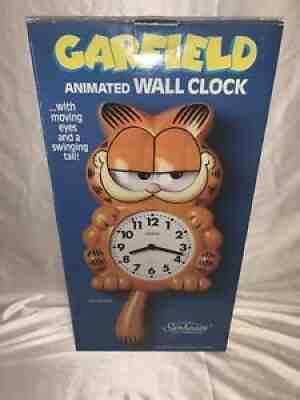 Vintage 1978 Sunbeam GARFIELD Motion Animated Cat Figure Quartz Wall Clock