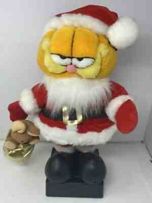 Vintage GARFIELD 20â? Animated Santa Claus Figurine - Features Music & Motion