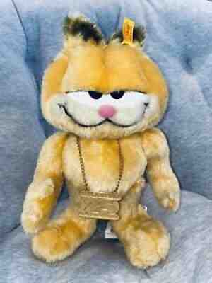 NEW STEIFF VINTAGE DANBURY MINT GARFIELD BUTTON 25 YEAR ANNIVERSARY PLUSH DOLL